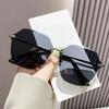 Trendy Oversized Sunglasses Men Women Fashion Retro Large Rimless Sun Glasses New Gradient Outdoor Eye Protection Glasses