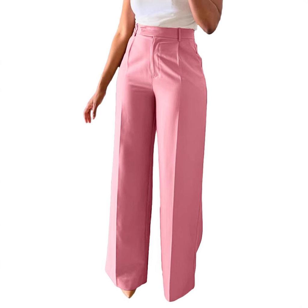 European and American Women's High-Waisted Wide-Leg Commuter Pants