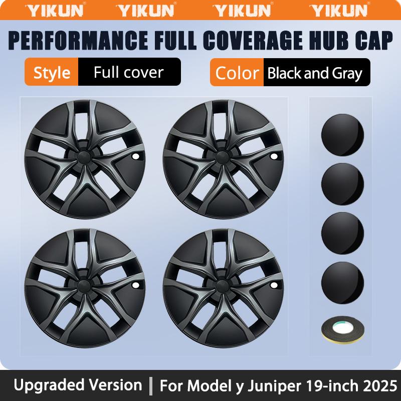 YIKUN For Tesla Model Y 4PCS HubCap Car 19 Inch Performance Wheel Cap Juniper Wheel Parts Full Rim Cover Wheel Cover 2025 2026