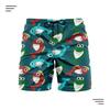 Mens Quick-Dry Beach Shorts With Digital Print Loose Fit Vacation Travel Sports
