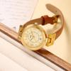 BUREI Analog Quartz Watch with Japanese Gold Lightweight and Slim Brown Leather Perfect for or Casual Perfect As a Gift Women's Battery, Waterproof,