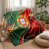 Portugal Football Printed Flannel Blanket Skin Friendly Warm Decorative Throw for Indoor Couch Bed Daily Use