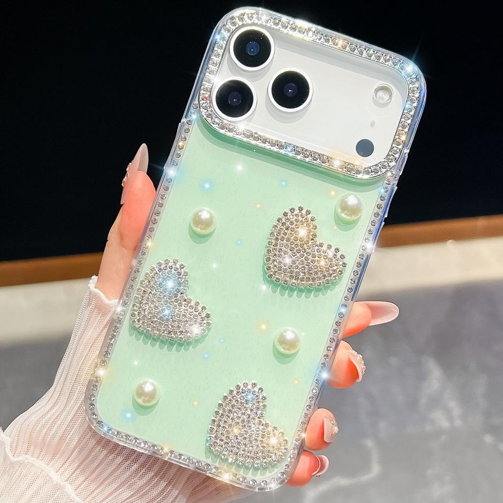 Pearl Love for Apple 17Air Phone Case Glitter Diamond IMD Star for IPhone16promax Luxurious Glitter