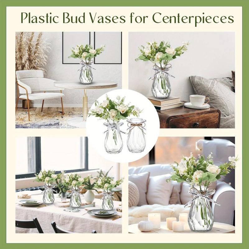 High Quality Diamond Style Plastic Vase, Transparent Vase, Suitable for Table Decoration, Wedding, Home, Table Decoration