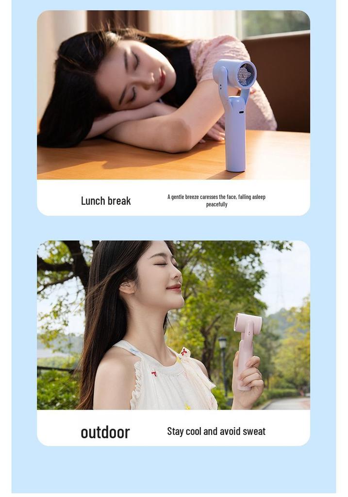 2026 Colorful Macaron Handheld USB Rechargeable High-Speed Fan Microphone - Student Gift