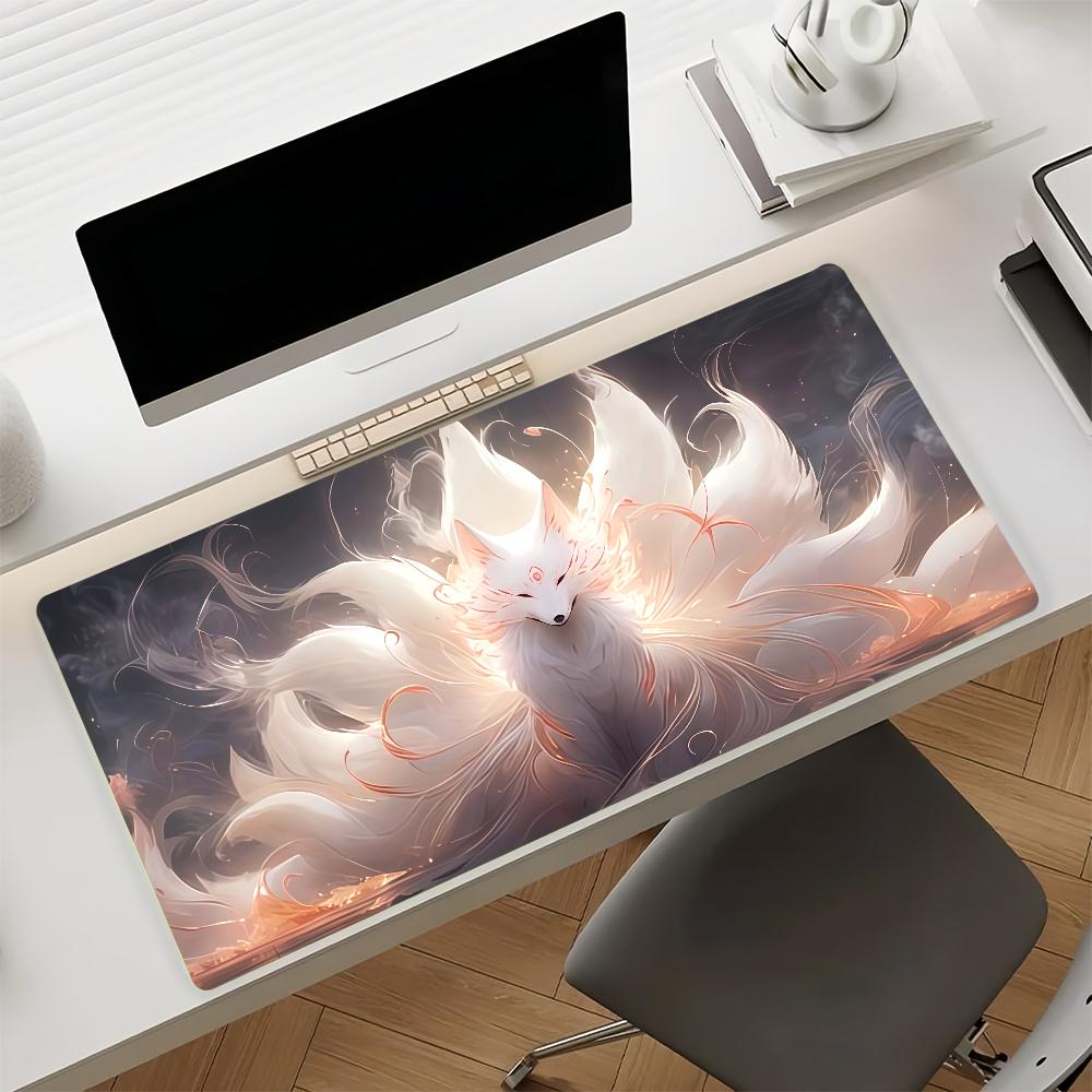 Pink Fox   Mouse Pad Nonslip Rubber Computer Mat Gamer Balance Decoracion Deskmat Laptop Office Large