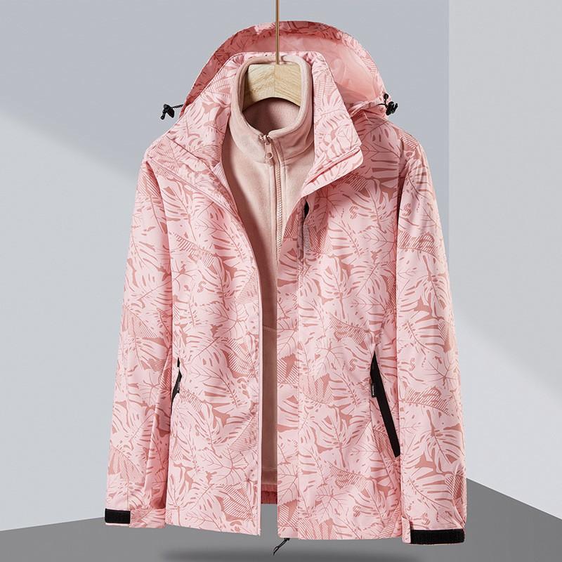 Mens Womens Camouflage 3-in-1 Detachable Winter Outdoor Jacket With Fleece Liner Windproof Waterproof Skiing Hiking