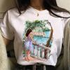 Summer Women T Shirt Casual Tops Tee White Short Sleeve T Shirt Woman Holiday Leisure Printed Printed Harajuku Lady T-Shirt Clo