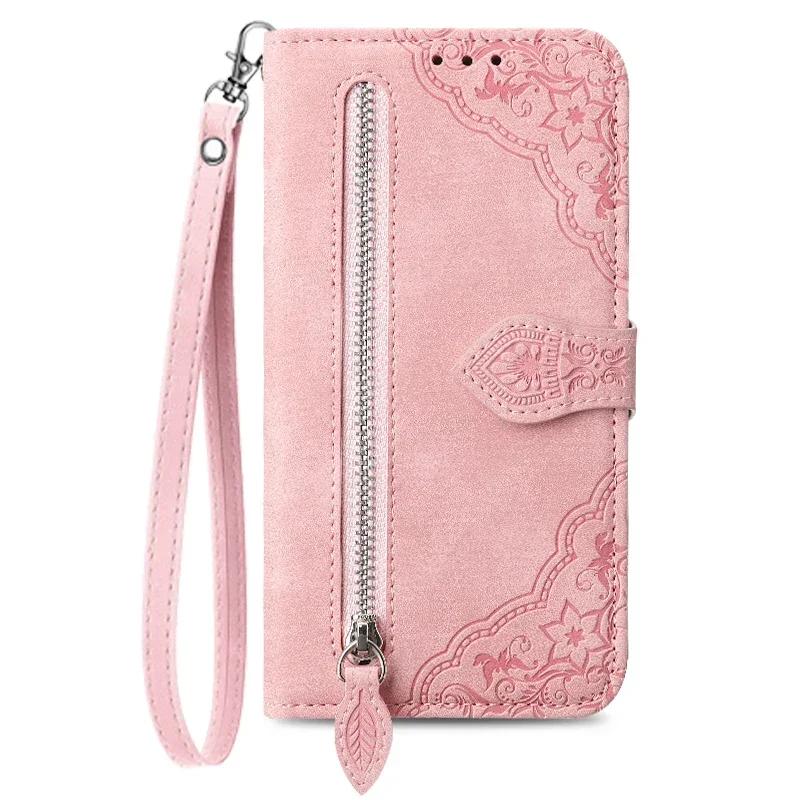 Crossbody Zipper Wallet Leather Card Solt Cover For XiaoMi RedMi Note 13 11 Pro 12 11S 10 10S 9S 13T 12C Magnetic Lanyard Case