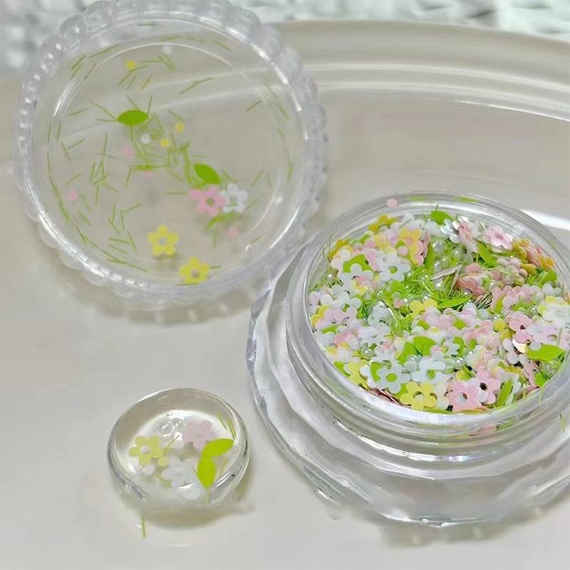 

Цветочный жемчуг смешанный блестящий лак для ногтей блестящий лак для ногтей блестящий материал маленький свежий DIY носимый доспех материал