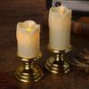 Electric Flameless Pillar Flickering Votive Candles Ornament LED Lamp Light For Event, Desk,