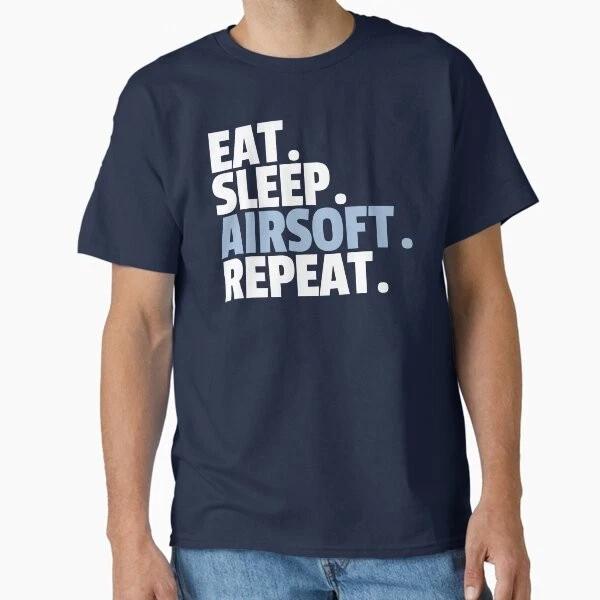 Eat Sleep Airsoft Repeat Classic TShirt Made In UsaAus TShirt S2xl S