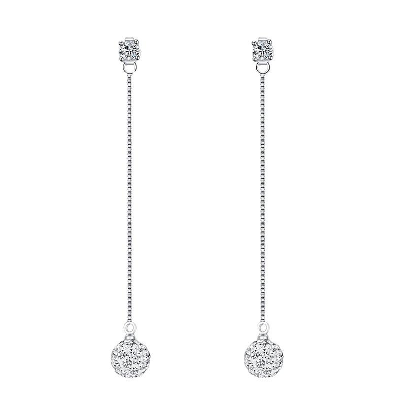 

Длинные кисточки с шариками, сверкающие темпераментные простые женские серьги, аксессуары для вечеринок, модные украшения