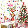 2 Sheets/Set Christmas Elk Wall Sticker Waterproof PVC Self-adhesive Home Office Living Room Holiday Cartoon Reindeer Decoration Decal