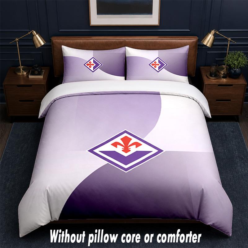 Fiorentina FC Design Bed Bedding Set 1 Duvet Cover + 2 Pillowcases Soft Breathable Household Bed Linens