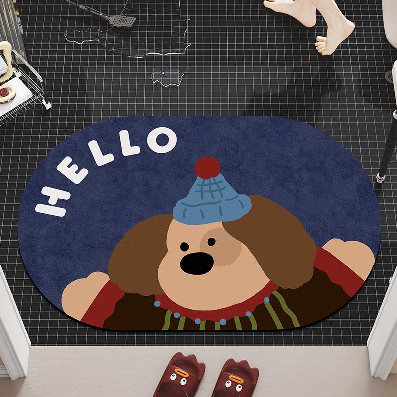 Quick-Dry Cartoon Bath Mat - Absorbent, Dirt-Resistant, Easy-to-Clean Diatomaceous Earth Floor Mat for Bathroom & Toilet