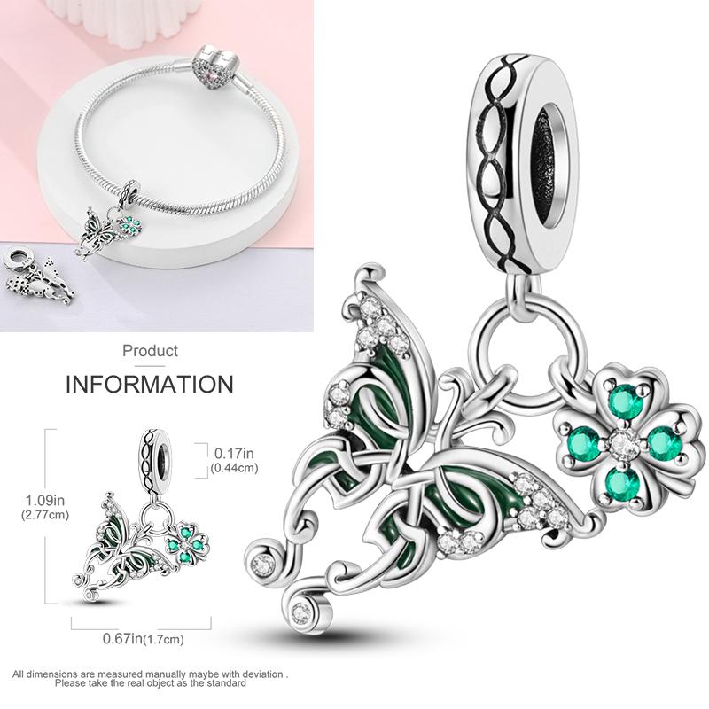 Copper Dragonfly Butterfly Pendant Charms Bead Fit Original Bracelet Bangle Women Jewelry Girl Making Beads