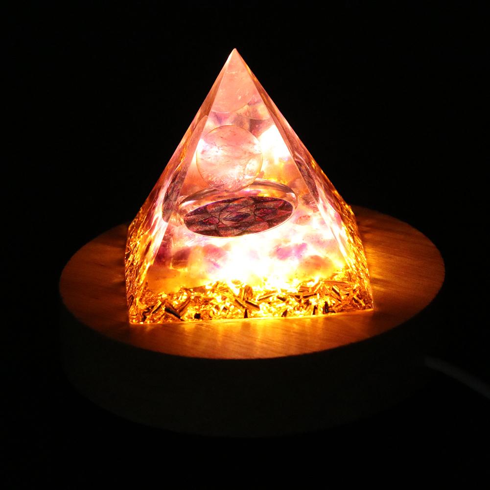 Natural Pyramid Crystals Handmade Stone Orgonite Pyramid Amethyst Crystal Sphere Natural Stone Energy Generator Meditation Tool