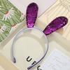 Rabbit Ears Headband Glitter Sequin rabbit Hairbands Shiny Headband Hair Metal Hoop Hair Party Decoration
