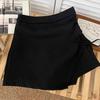 Women's Spring 2024 High-Waist Pleated A-Line Skirt with Drawstring - Fashionable Slim Korean Style Skirt Pants