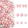 10/38/45PCS Bow Silicone Bead Set, 12mm/15mm, suitable for DIY handmade making, keychains, jewelry, bracelets, necklaces, etc
