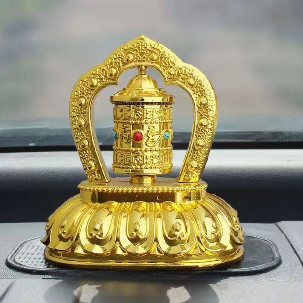 Solar Energy Solar Tibet Prayer Wheel Safety Symbol Tibetan Prayer Wheel  Car Accessories