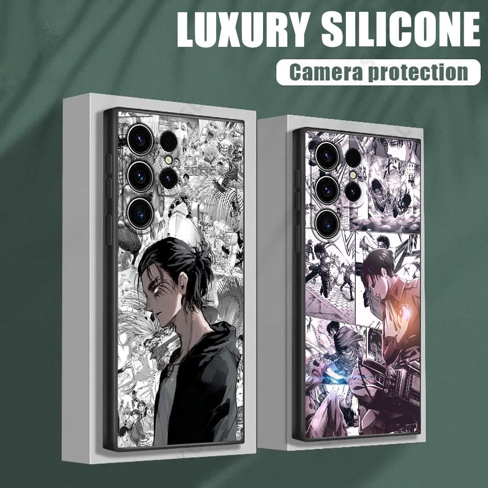 Attacks Manga on Titans Phone Case For Samsung Galaxy S24 Ultra Case S23 S21 S20 FE S22 9 Plus Note 20 Ultra Cover Mikasa Anime