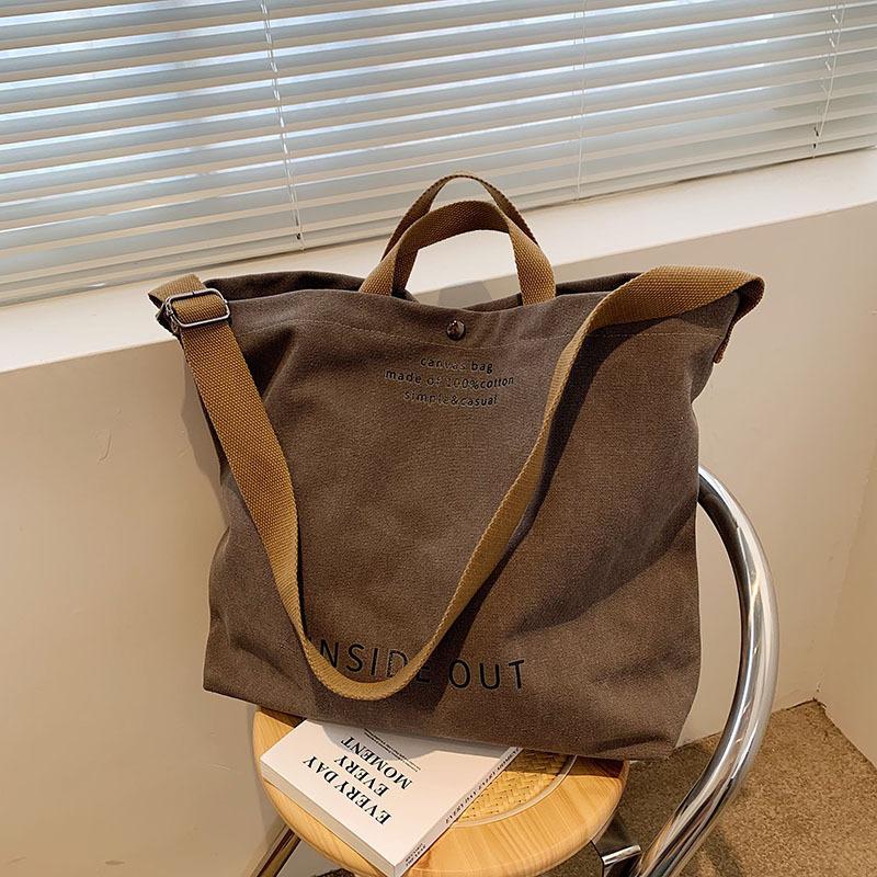 Bolsas retrô bolsa de ombro de lona nova moda grande capacidade bolsa mensageiro feminina estudantes classe bolsa portátil