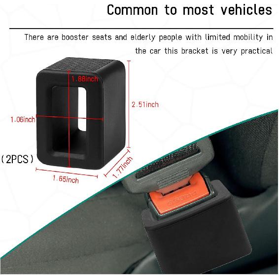 Augeny 2PCS Seat Belt Buckle Holder, Silicone Auto Rear Seatbelt Buckle Booster To Makes Receptacle Stand Upright For Easy Access, Universal Vehicle