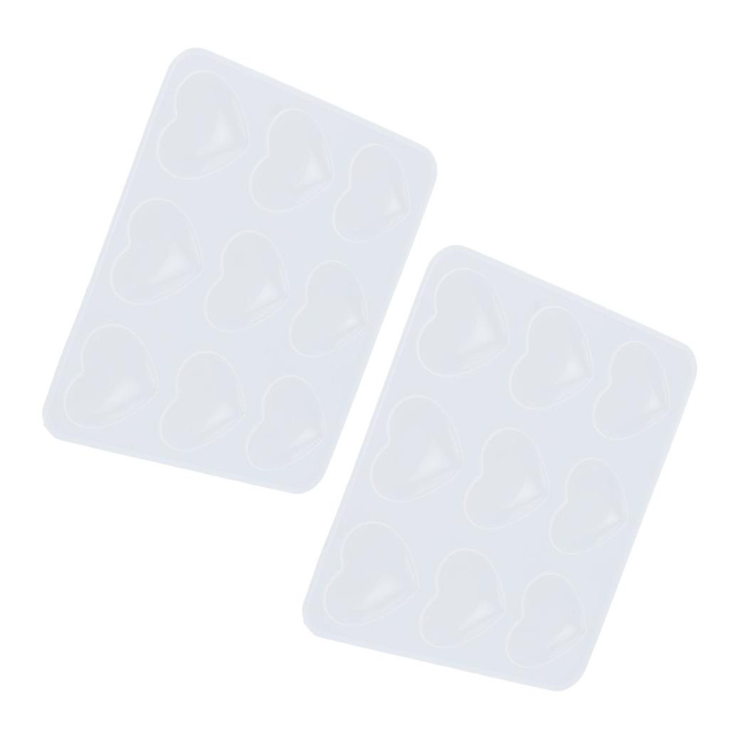 2 Stück Silikonformen 9 Vertiefungen Herzformen Epoxidharz Tropfenkleber DIY Dekorationsformen