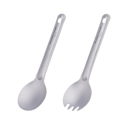 Boundless Voyage Titanium Spoon and Spork, Lightweight, Rust-Resistant, Shatter-Resistant Cutlery Set for Outdoors, Camping, Cookware, and Tableware