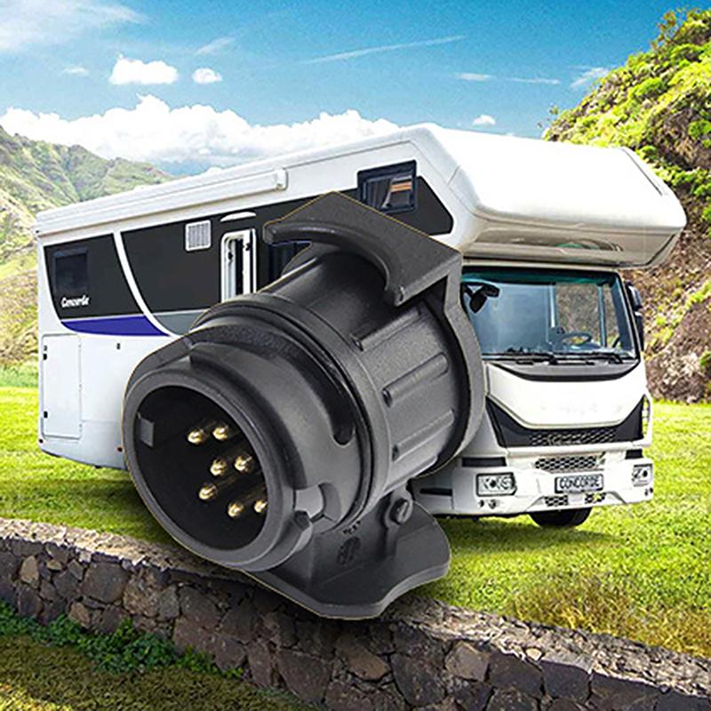 13 To 7 Pin Plug Adapter Trailer Connector 12V Towbar Towing Waterproof Plugs Socket Adapter Protect Connector