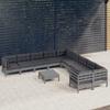 Day and Night - Day and Night Garden Furniture 11 Pieces and Gray Pine Wood Cushions