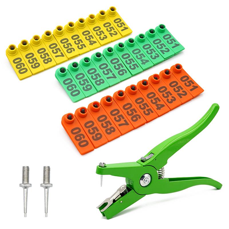 Sheep, Pig, Cattle Ear Tag Pliers with Numbered Ear Tags for Veterinary Use
