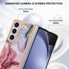 YB IMD Series-16 Style-E For Samsung Galaxy Z Fold5 5G TPU Case 2.0mm TPU Marble Pattern Cover