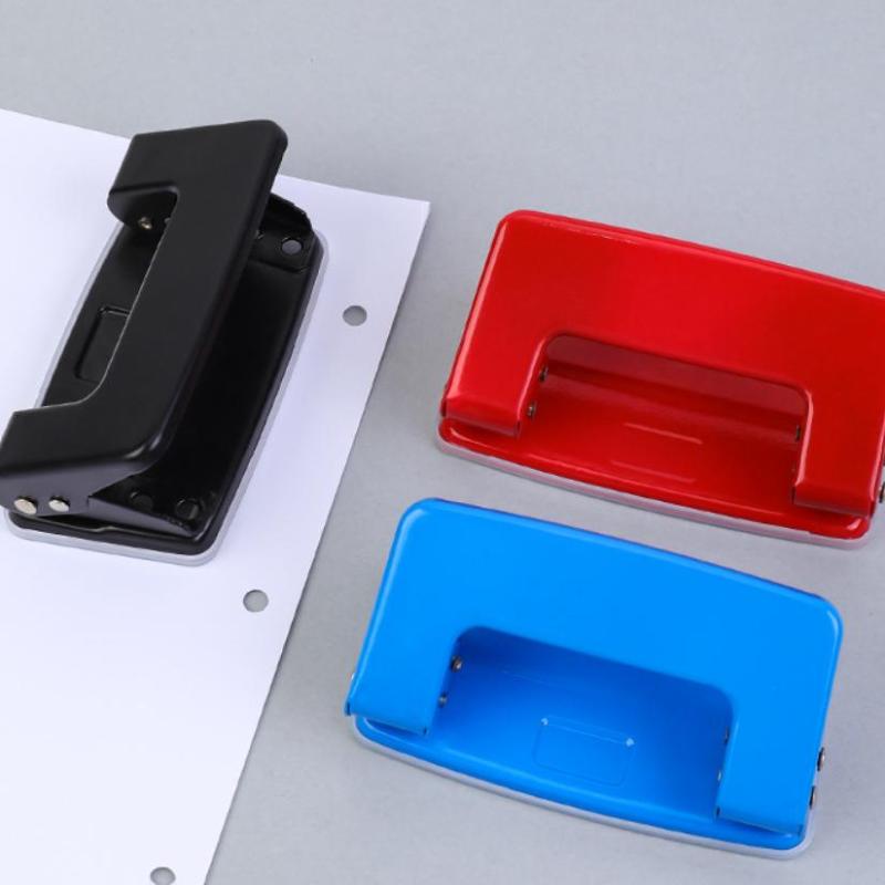 Mini 2-Hole Punching Machine Diy Hole Punching Detection Book Page Stitcher Office Stationery Paper Puncher
