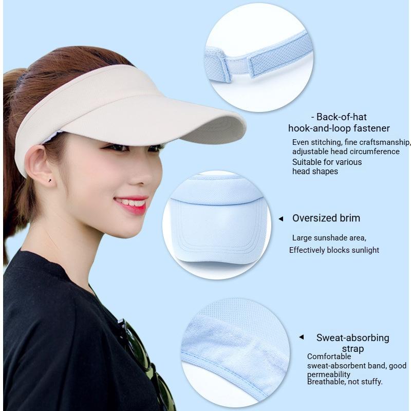 Summer Cooling Sun Hat Men Women Long Brim Empty Top Hat UV Protection Hats Cycling Running Sports Golf Visor Cap