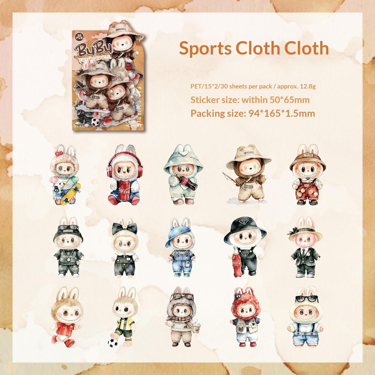 

Наряди ПЭТ Мультяшная Водонепроницаемая Наклейка Детская Наклейка для Ведения Рукописного Счета DIY Наклейка для Мобильного Телефона, Водяной Чашки 30 sheets/bag (not repeated)