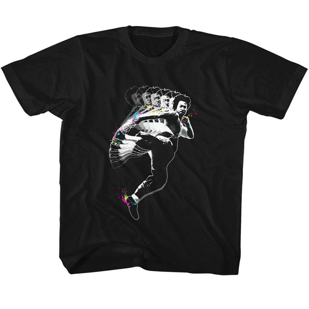 Kids Bruce Lee Splat Kick Black Icon Shirt XXXL