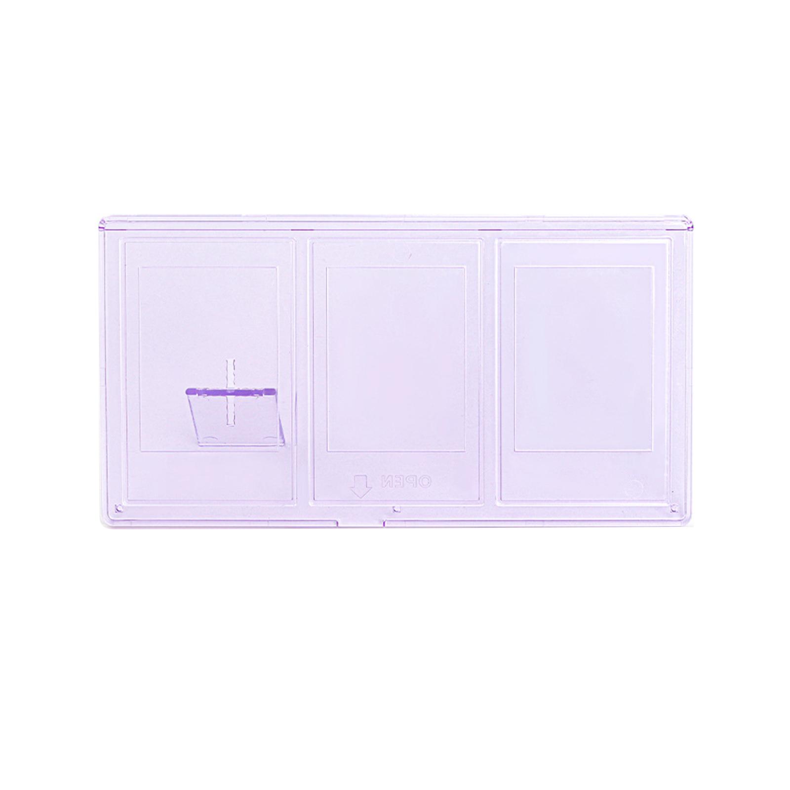 

3-дюймовая фоторамка с небольшой платформой для карточек, держатель для фотокамеры, чехол для хранения фотографий, 3 сетки фиолетовый