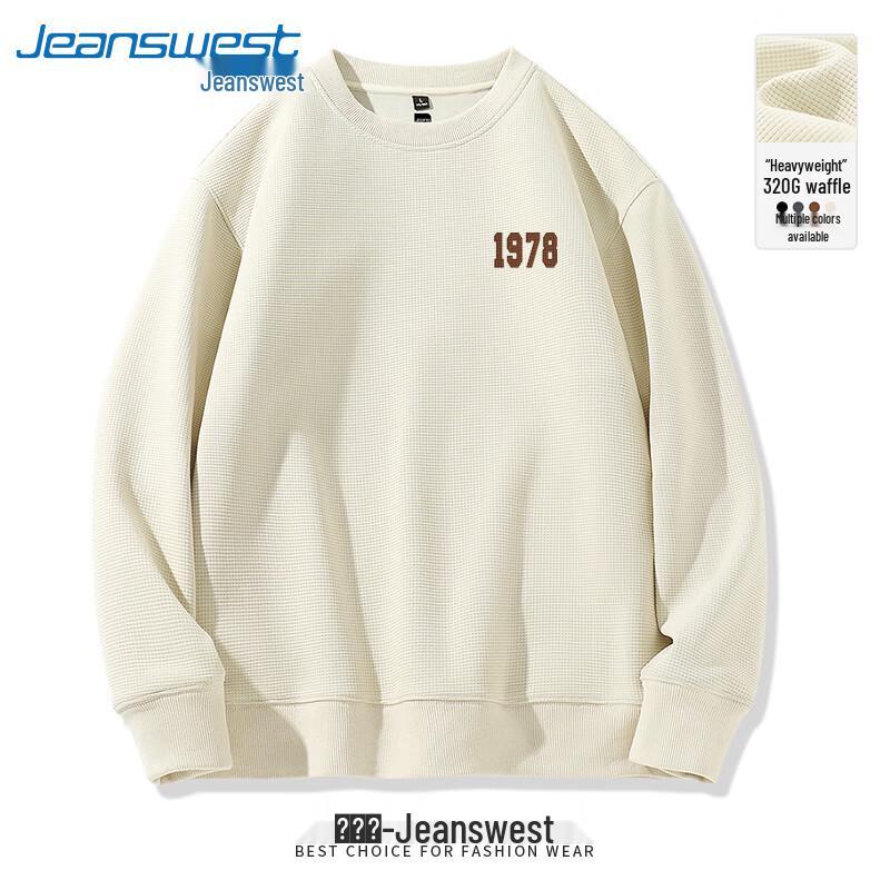 Jeanswest Men's Waffle Knit Round Neck Sweatshirt