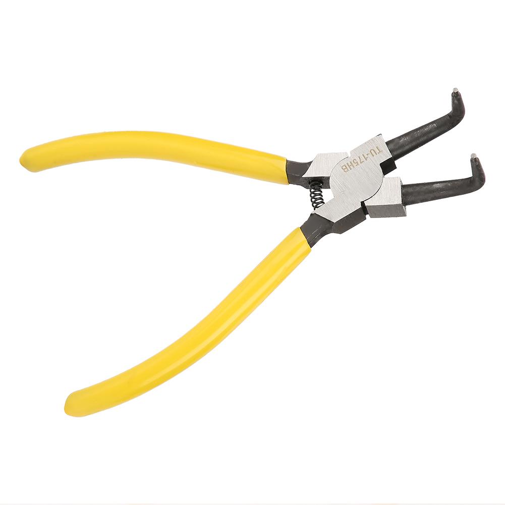 7in Handle Stainless Steel Curved Circlip Snap Pliers Retaining Mechanical Tool TU-175HB