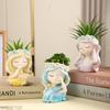 Girl's Flower Simulation Bonsai for Home and Office Decor