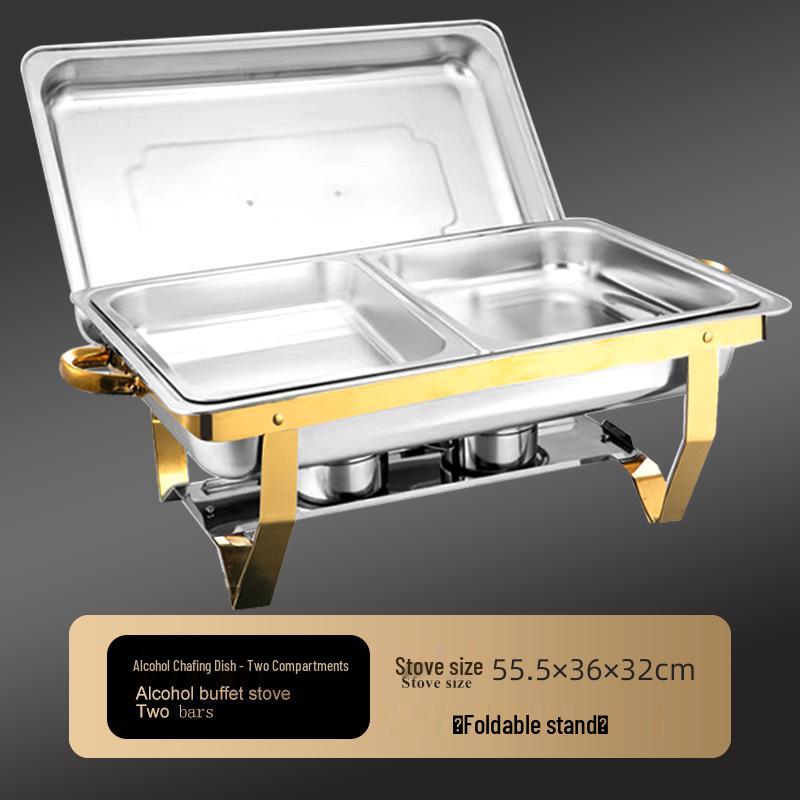 Stainless Steel Folding Buffet Warmer with Insulated Chafing Dish for Hotels and Commercial Use