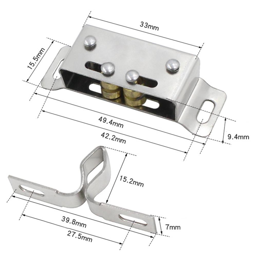 Stainless Steel Door Close Latch Double Roller Catch Hardware