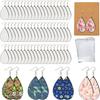 210 pcs Sublimation Earring Teardrop Blanks Bulk Double-Sided MDF Wood 70 Blank Sublimation Earring with 70 Earring Hooks and 70 Jump Rings for