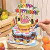 Handmade 3D Birthday Cake Puzzle - DIY Model Gift