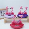 Valentine'S Day Solar Ornament Creative Automatic Swinging Cartoon Cute Couple Flamingo Doll Toy Desktop Ornament Birthday Gifts
