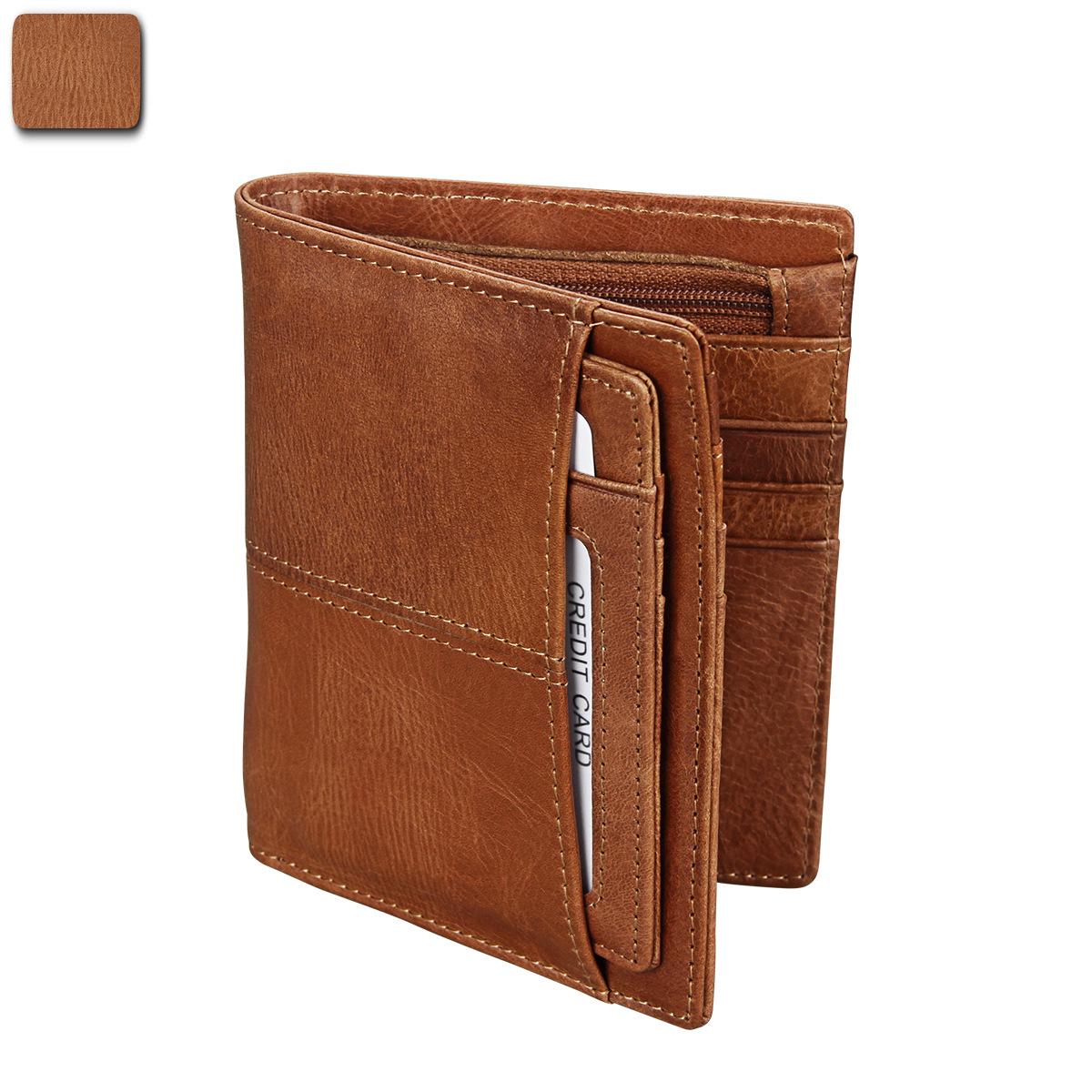 

Чоловічий гаманець із захистом від крадіжки з вощеною шкірою RFID у стилі ретро 2019 року