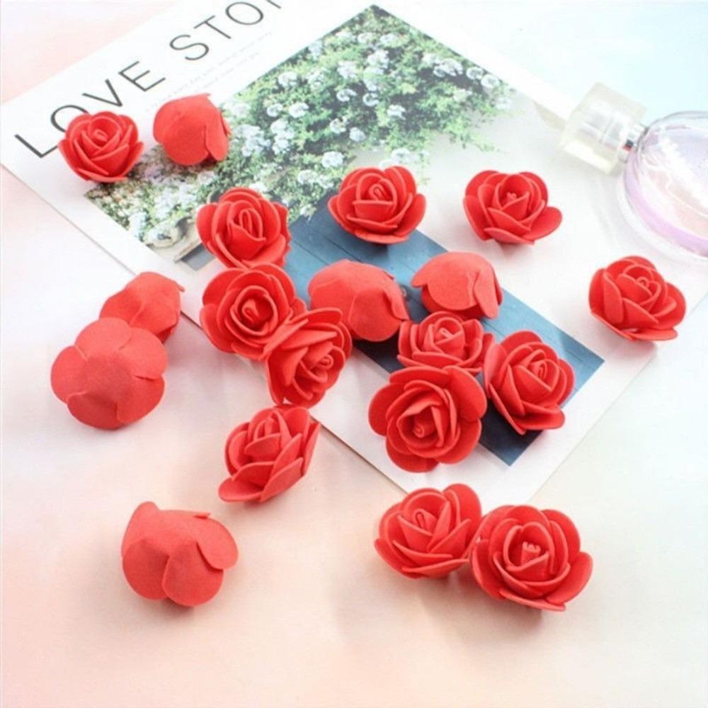 3cm Künstliche Blumen Handgefertigte Blumenmaterialien Schaumstoff Rosenköpfe Valentinstagsrose